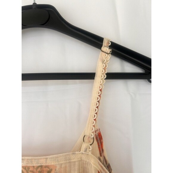 Free People Melbourne Ruffle Ribbed Tank Frilly Floral Tiered Fairy Size Medium - Picture 4 of 8